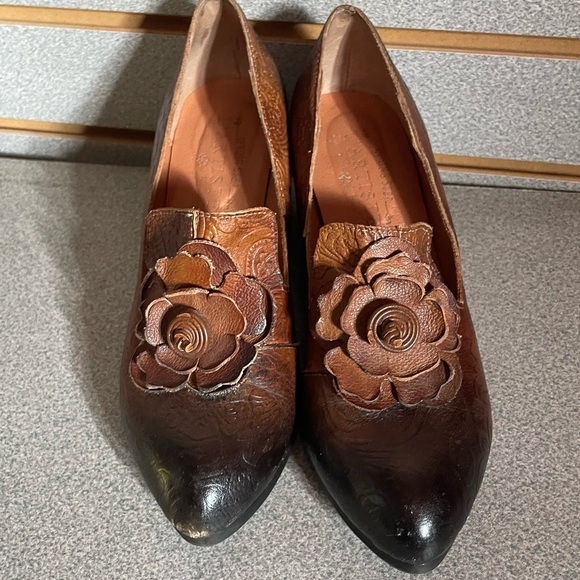 Spring Step L'Artiste Noora sz 6.51 Women's Pump style shoes Floral Design Brown - Picture 2 of 8